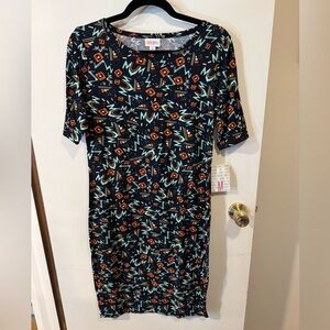 NWT LuLaRoe Julia Dress Colorful Geometric Pattern Size Medium